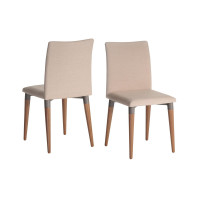 Manhattan Comfort 2-1011452 Charles 2-Piece Dining Chair in Dark Beige